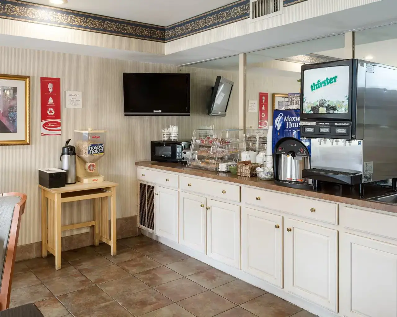 Assorted breakfast items for hotel guests